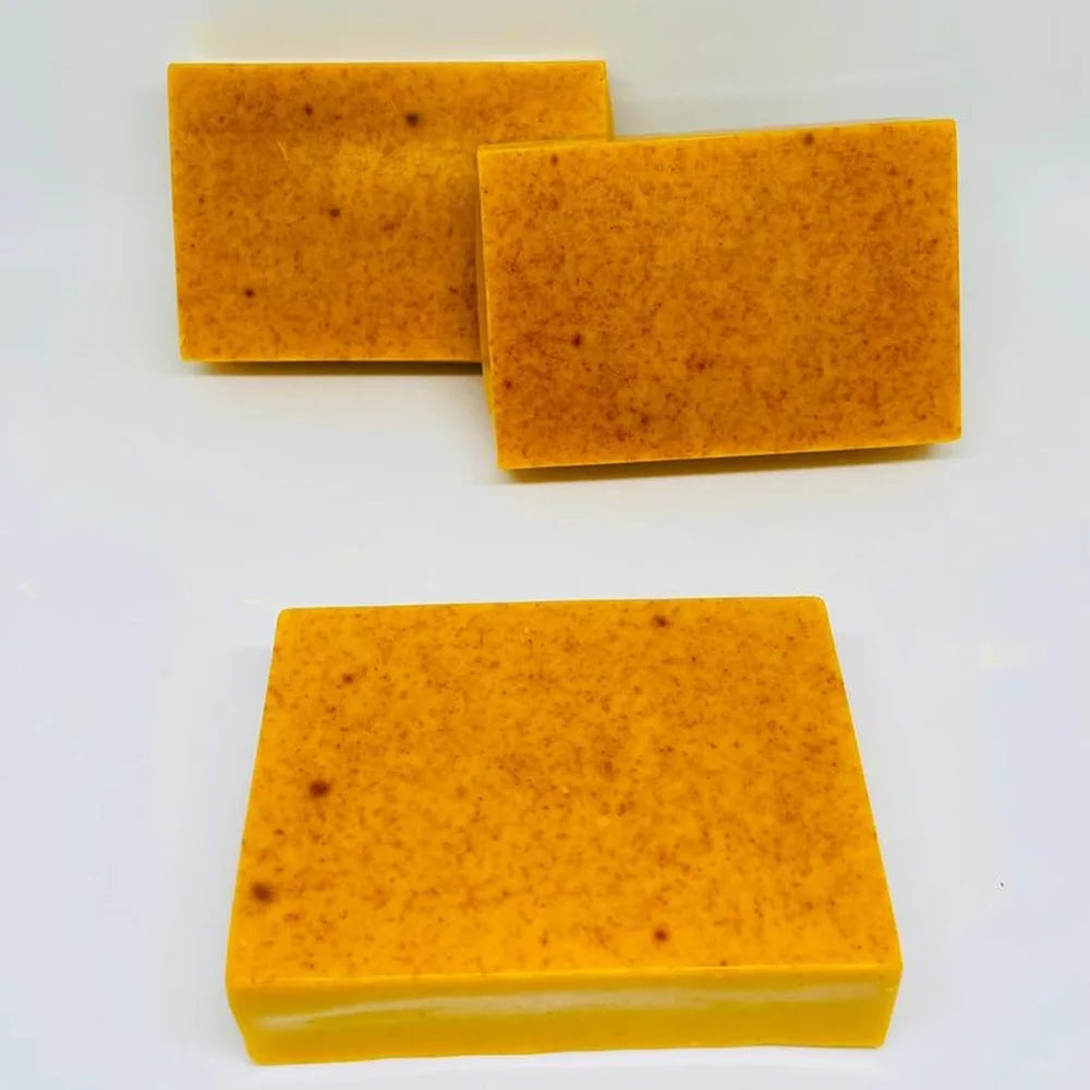 Revitalize Your Skin with 100G Handmade Turmeric Soap Infused with Lemon and Kojic Acid - Perfect for Shower and Facial Cleansing
