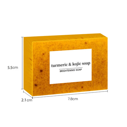 Revitalize Your Skin with 100G Handmade Turmeric Soap Infused with Lemon and Kojic Acid - Perfect for Shower and Facial Cleansing